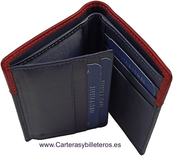 PORTEFEUILLE POUR HOMME AVEC DOUBLE PORTE-MONNAIE. ET PORTE-CARTES POUR 9 CARTES 