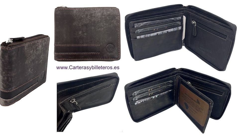 PORTEFEUILLE POUR HOMME FERME PAR ZIPPER 