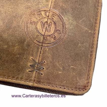 PORTEFEUILLE POUR HOMMES AVEC FERMETURE À GLISSIÈRE AVEC PORTE-MONNAIE ET PORTE-CARTES PAR WILDZONE 