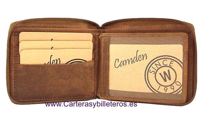 PORTEFEUILLE POUR HOMMES AVEC FERMETURE À GLISSIÈRE AVEC PORTE-MONNAIE ET PORTE-CARTES PAR WILDZONE 