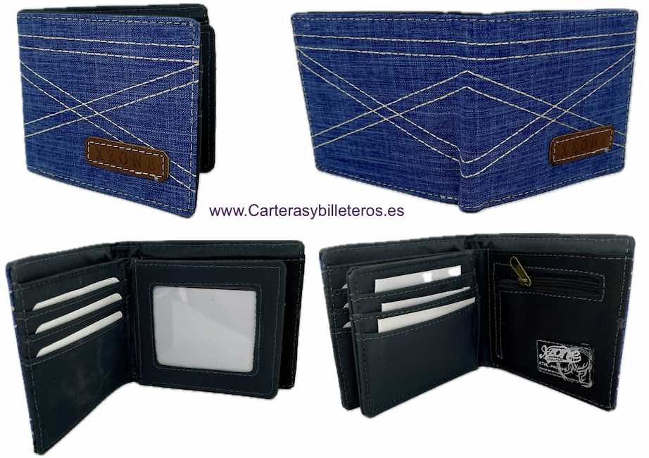 PORTEFEUILLE POUR HOMMES PORTEFEUILLE EN DENIM AVEC PORTE-MONNAIE PORTE-CARTES 