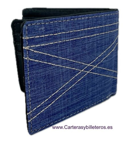 PORTEFEUILLE POUR HOMMES PORTEFEUILLE EN DENIM AVEC PORTE-MONNAIE PORTE-CARTES 