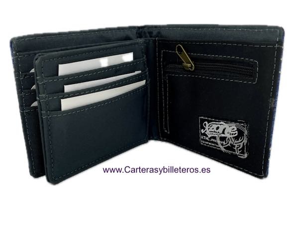 PORTEFEUILLE POUR HOMMES PORTEFEUILLE EN DENIM AVEC PORTE-MONNAIE PORTE-CARTES 