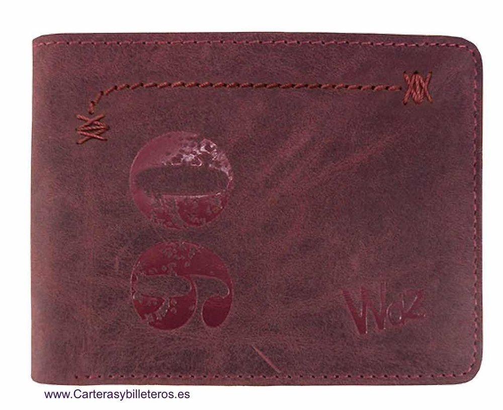 PORTEFEUILLE RÉTRO 90'S POUR HOMME PORTE-CARTES EN CUIR VIEILLI 