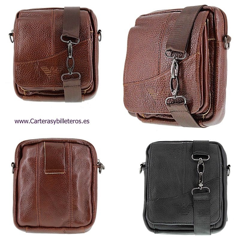 SAC A MAIN POUR HOMMES EN CUIR AVEC EPAULE ET CEINTURE 