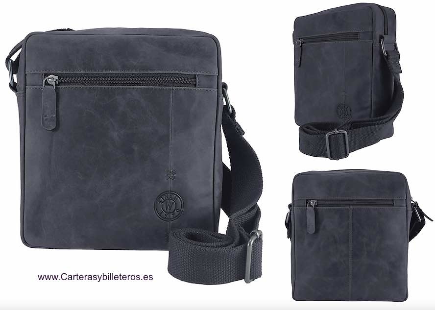 SAC EN CUIR POUR HOMME DE MARQUE WILDZONE AVEC POCHES EXTÉRIEURES ET INTÉRIEURES 2 COULEURS 