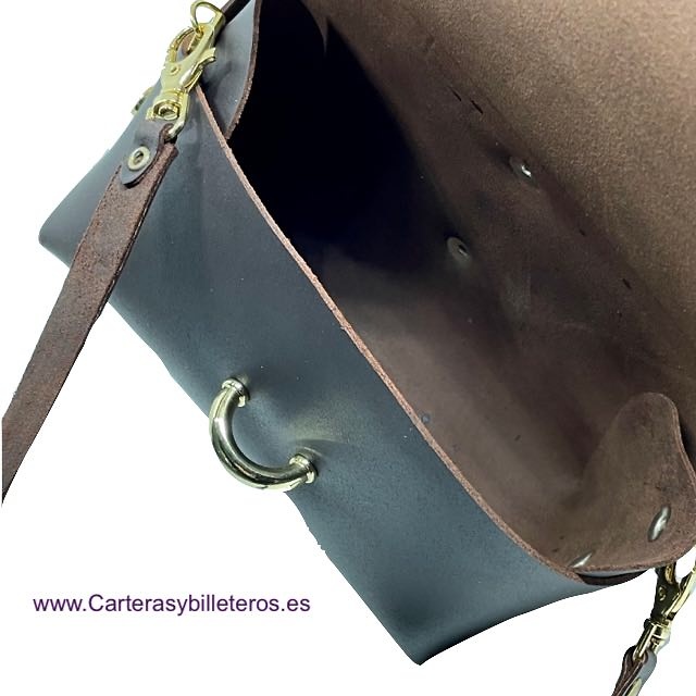 SAC FEMME EN CUIR CIRÉ AVEC PORTÉ ÉPAULE ÉPAULE ÉPAULE ÉPAULE ET SANGLE POUR PORTER À LA TAILLE 