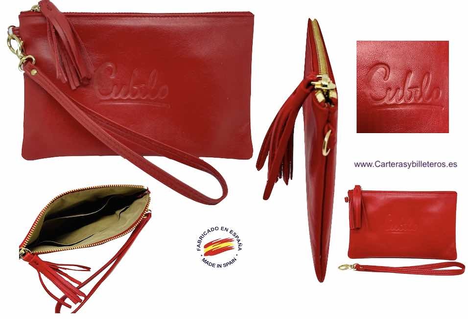 SAC À MAIN LUXURY EN CUIR ROUGE POUR FEMME MARQUE CUBILO 