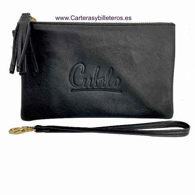 SAC PORTEFEUILLE À MAIN POUR FEMMES EN CUIR LUXURY ESPAGNOL DE MARQUE CUBILO -3 COULEURS- 