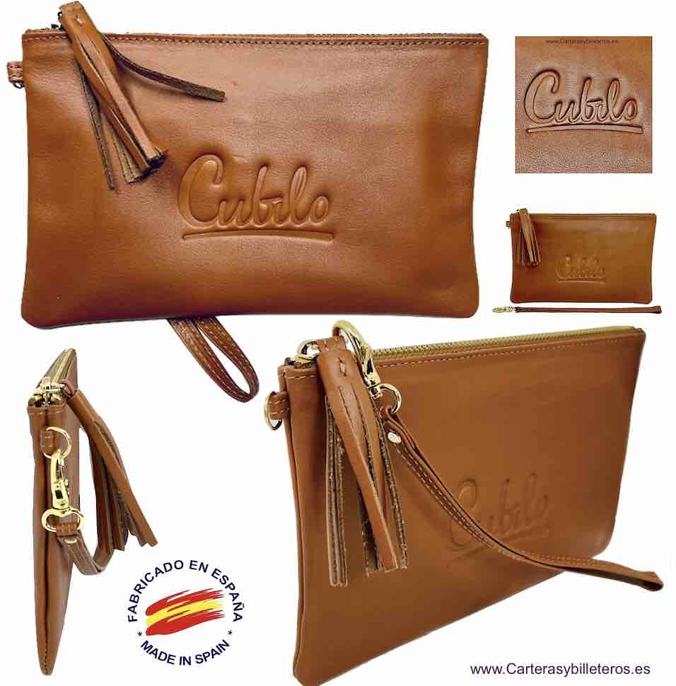 SAC PORTEFEUILLE À MAIN POUR FEMMES EN CUIR LUXURY ESPAGNOL DE MARQUE CUBILO -3 COULEURS- 