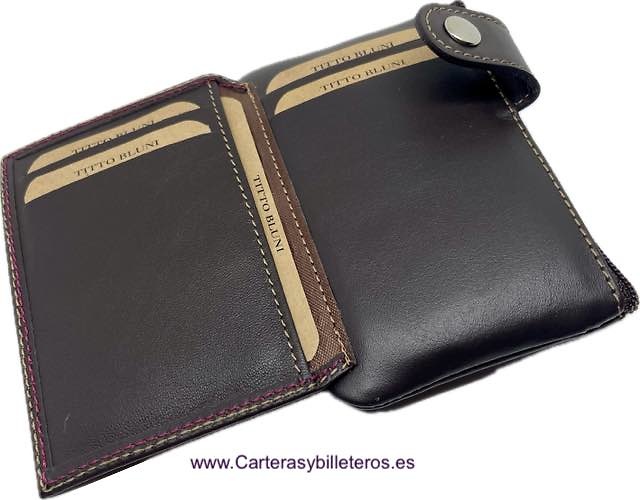 TITTO BLUNI PORTE-CARTES EN CUIR AVEC PORTE-MONNAIE À FERMETURE ÉCLAIR TITTO BLUNI 