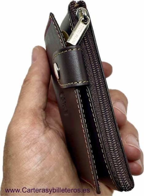 TITTO BLUNI PORTE-CARTES EN CUIR AVEC PORTE-MONNAIE À FERMETURE ÉCLAIR TITTO BLUNI 