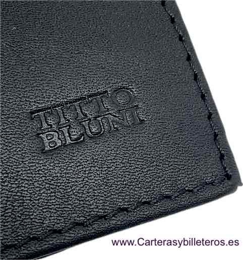 TITTO BLUNI PORTE-CARTES EN CUIR POUR HOMMES TITTO BLUNI POUR 16 CARTES AVEC DOUBLE PORTEFEUILLE 