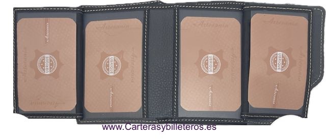 UBRIQUE PETIT PORTEFEUILLE FEMME EN CUIR AVEC PORTE-CARTES PORTE-MONNAIE ET CHEVEUX NATURELS SUR LE FERMOIR 