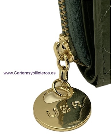 UBRIQUE PORTEFEUILLE EN CUIR POUR FEMME AVEC PORTE-MONNAIE ZIPPÉ DE COULEUR - 3 COULEURS- 