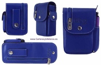 POCHE EN CUIR AVEC POCHE PORTEFEUILLE ET PORTE-BRIQUET - 7 couleurs -