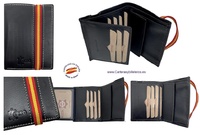 PORTE-CARTES ET PORTA-MONNAIE EN CUIR LUXURY AVEC DRAPEAU 8 CARTES