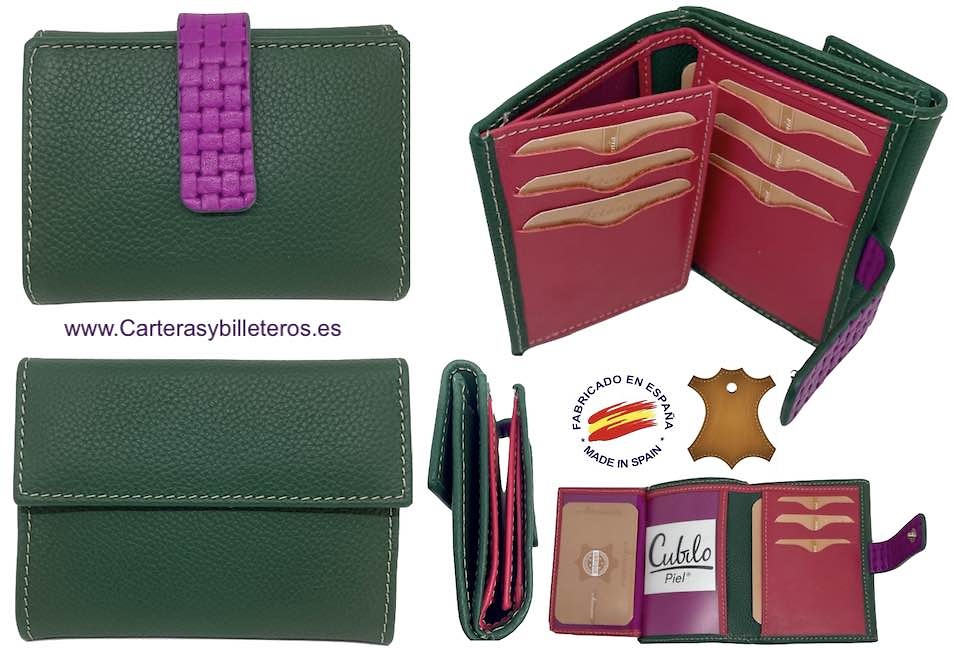 PICCOLA BORSA DA DONNA IN PELLE MADE IN SPAIN MOLTO COMPLETA + COLORI 