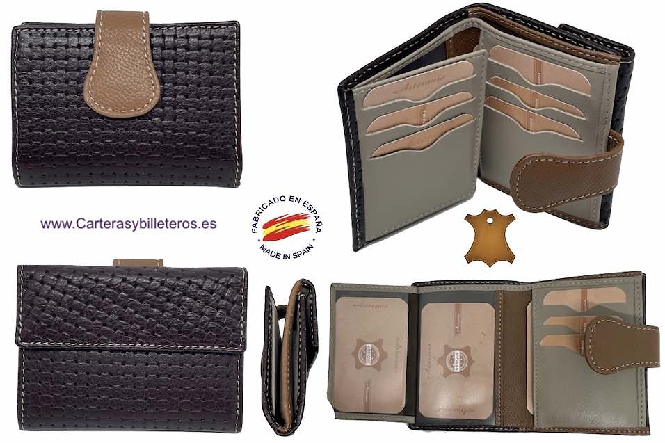 PICCOLA BORSA DA DONNA IN PELLE MADE IN SPAIN MOLTO COMPLETA + COLORI 