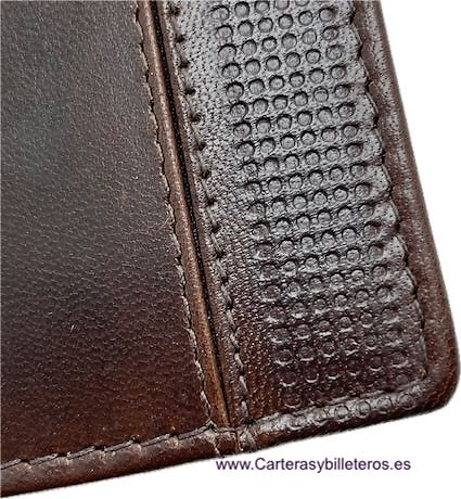 CARTERA PEQUEÑA VINTAGE DE HOMBRE CON MONEDERO DE PIEL MARRÓN 