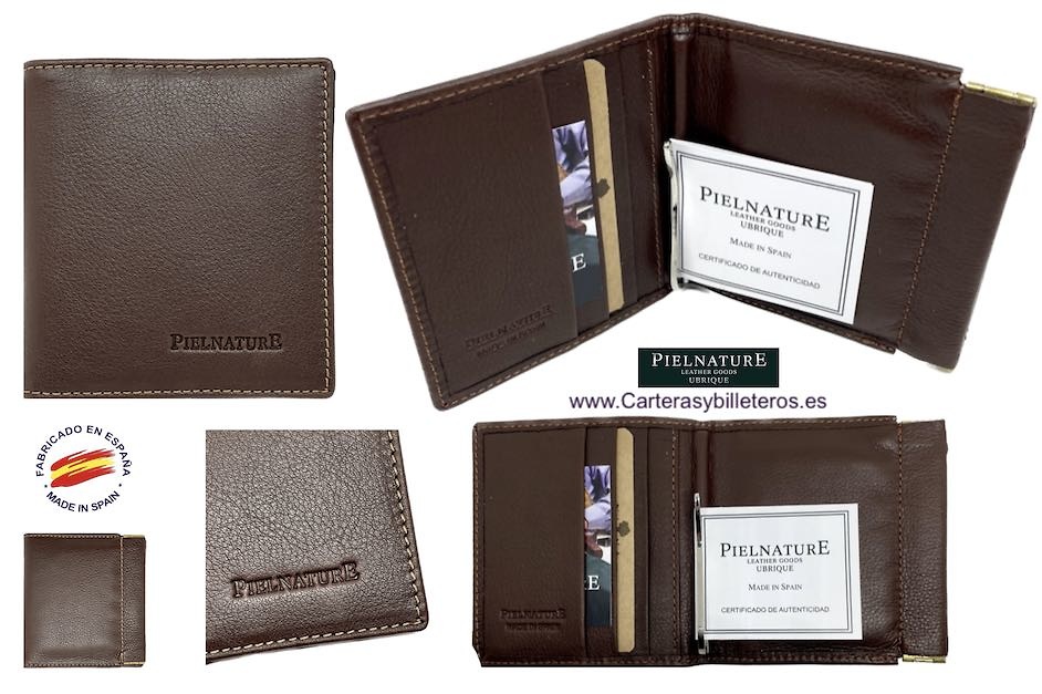 PIELNATURE WALLET WITH CLIP FOR BANKNOTES CON PORTAMONETES 