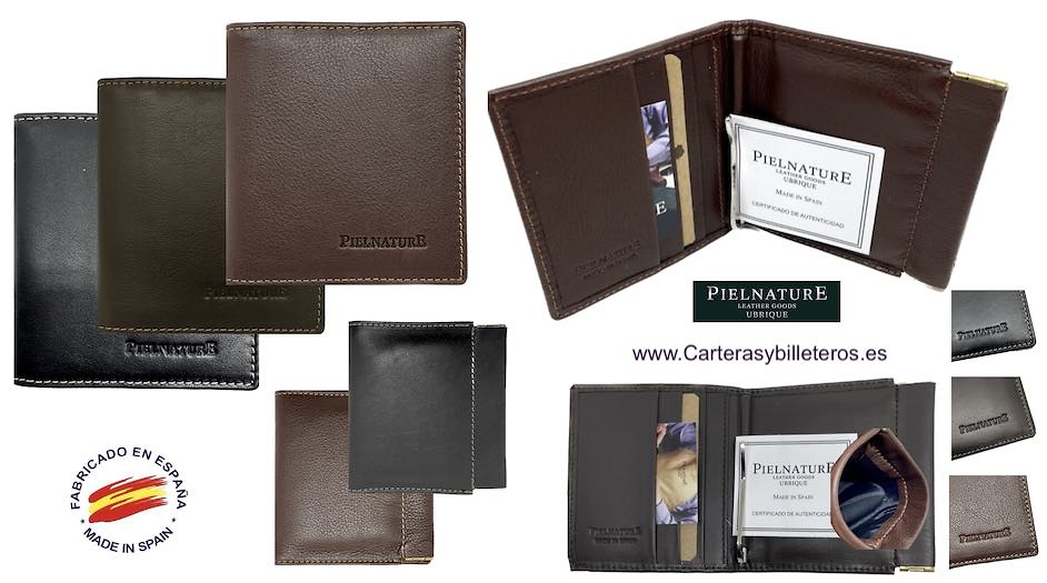 PIELNATURE WALLET WITH CLIP FOR BANKNOTES CON PORTAMONETES 