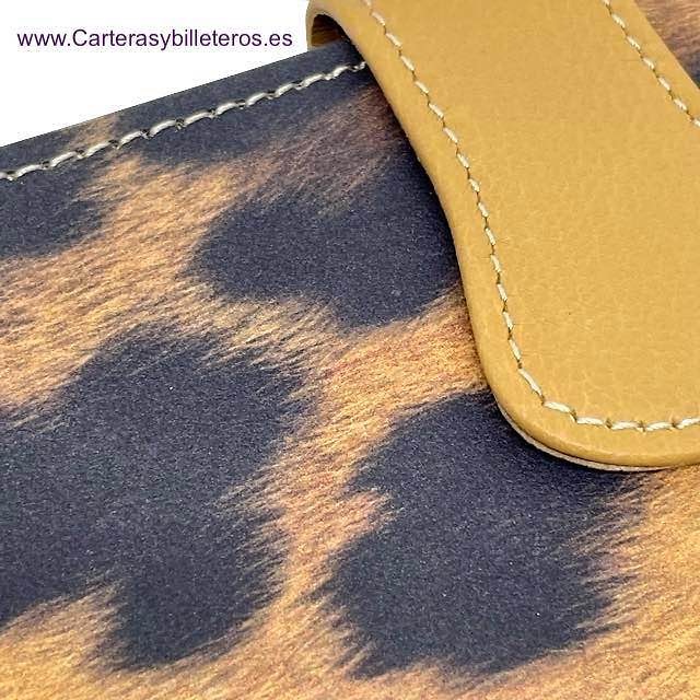 PORTAFOGLIO GRANDE DA DONNA IN PELLE LEOPARD CON STAMPA ANIMALIER 