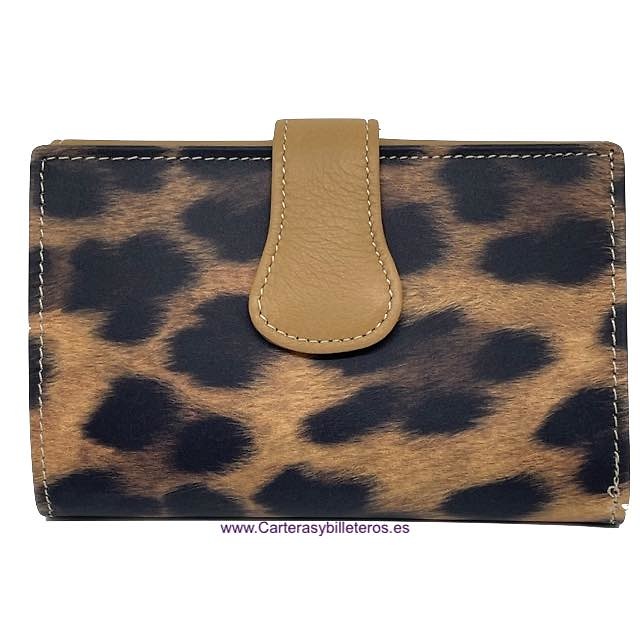 PORTAFOGLIO UBRIQUE DA DONNA IN PELLE LEOPARD CON STAMPA ANIMALIER 