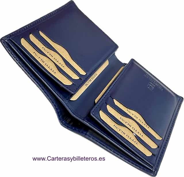 PORTAFOGLIO UOMO TITTO BLUNI ELEGANT PELLE DI LUSSO CON PORTAMONETE 16 CARTES DI CREDITO 