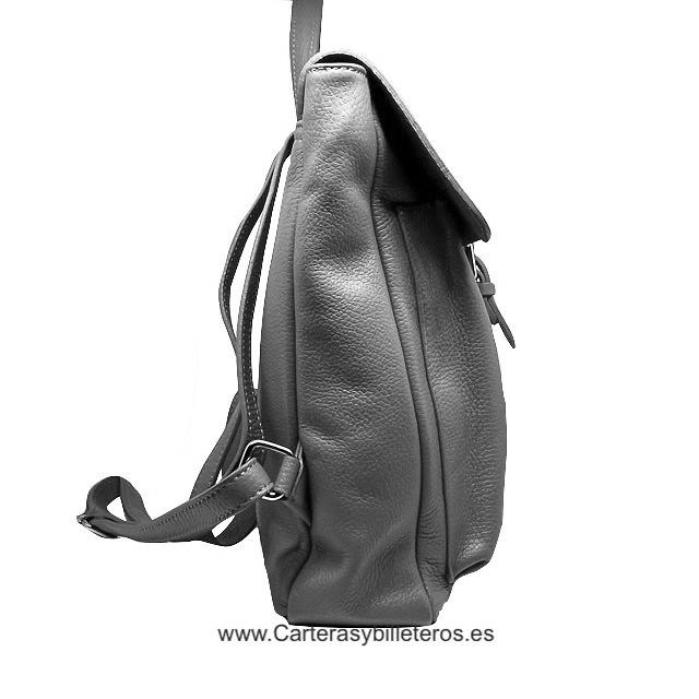 ZAINO DA DONNA IN PELLE NERO MADE IN ITALY CON TASCHE 