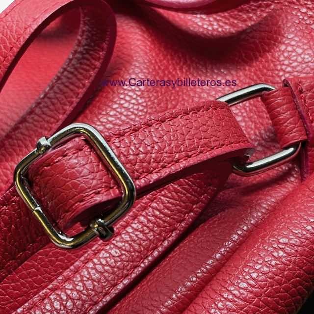 ZAINO DA DONNA IN PELLE ROSSO MADE IN ITALY CON TASCHE 