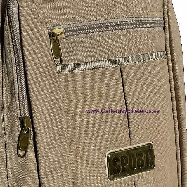 ZAINO EXTRA FORTE IN TELA CON 7 TASCHE E FONDO ESPANDIBILE SPORT 