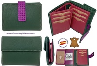 PICCOLA BORSA DA DONNA IN PELLE MADE IN SPAIN MOLTO COMPLETA + COLORI