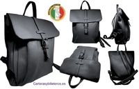 ZAINO DA DONNA IN PELLE NERO MADE IN ITALY CON TASCHE