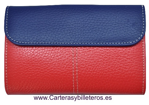 Bolso tipo cartera informal para mujer, monederos con contraste de Color,  monederos femeninos (azul oscuro) Likrtyny